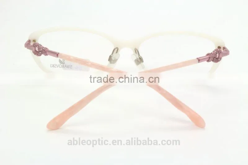 lady crystal rhinestone fashion design acetate hand made spectacles optical frames eyewear eyeglasses