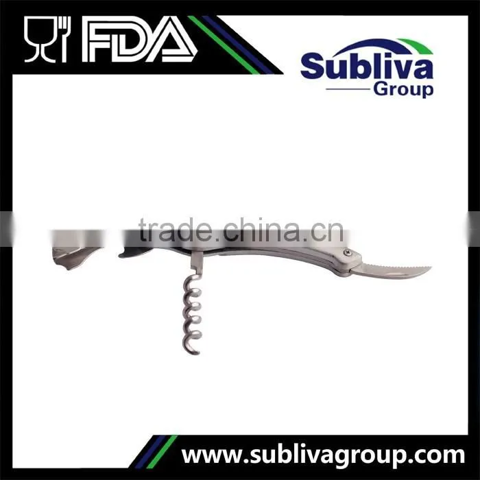 Heavy Ducy Knife Stainless Steel Curved Wine Corkscrew Opener