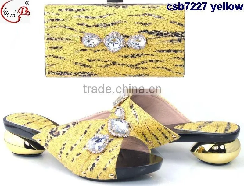CSB7227 Top fashion latest fashion woman italy style high heel shoes and glitter bags