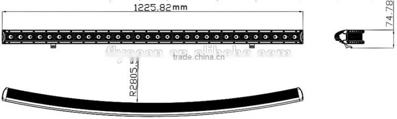 Curved Single Row 12750LM 150W LED light bar for trucks 150w led light bar for snowmobile Off-road LED Working light