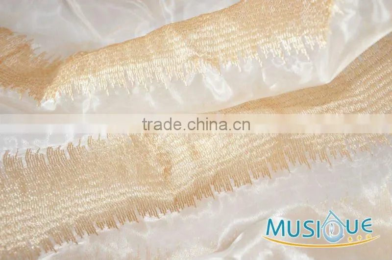 100% polyester embroidered organza fabric