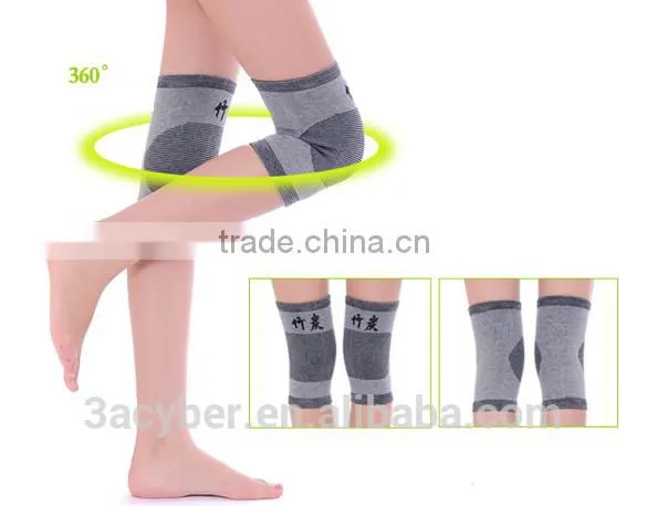 New 1 Pair Sport Elastic Knee Wraps Knee Pad Knee Brace Bamboo Charcoal