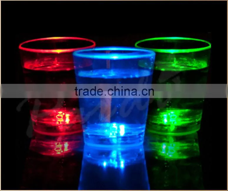 2OZ 60ML liquid activated led flashing shot glasses