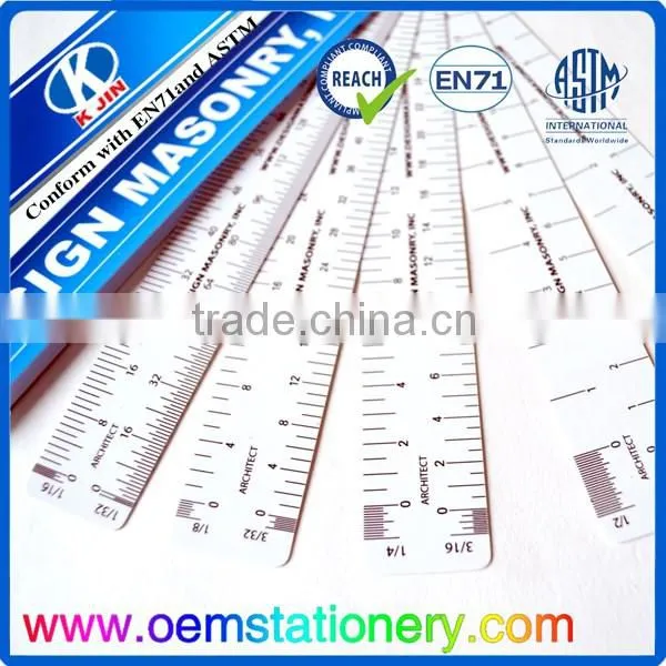 Promotional oem stainless steel scale ruler for office supplies