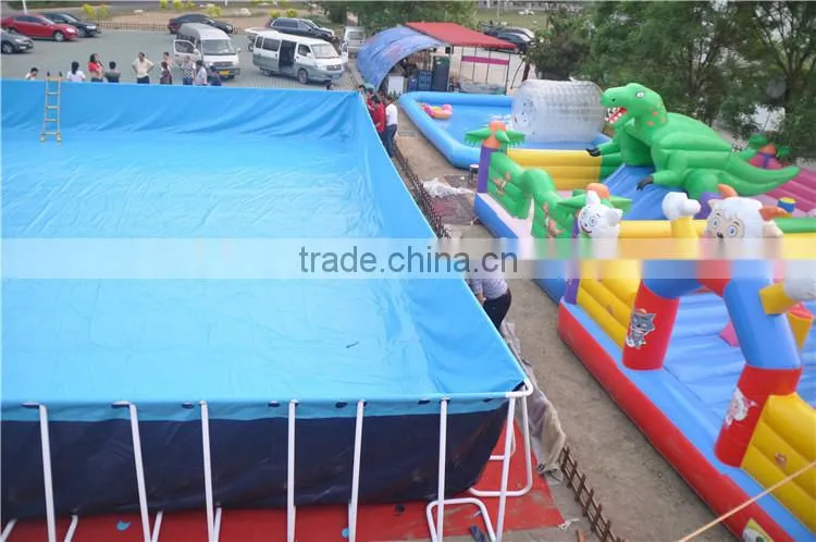 Hot sale steel frame inflatable outdoor swimming pool