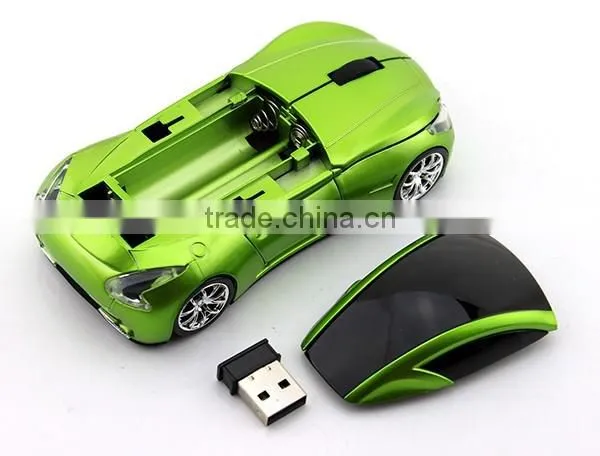 car shape wireless mouse with blue headlight