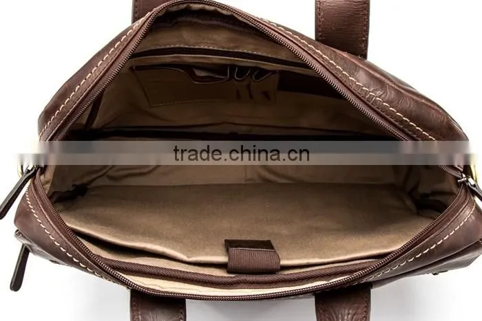 Professional Factory Supply Elegant nice looking fashion leather mans brown laptop bag