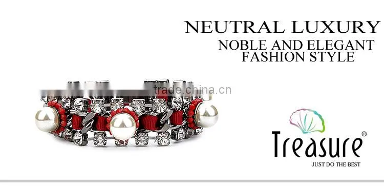 China cheap wholesale pearl rhinestone mosaic bracelet jewelry new design in 2016