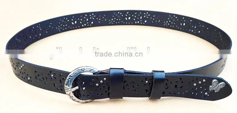 Woman Fashion Genuine leather ladies leather belt with Rivets