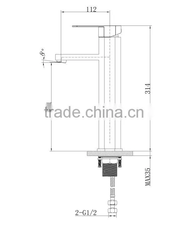 Royal Rectangular Basin Faucet with Long Neck 18 1102