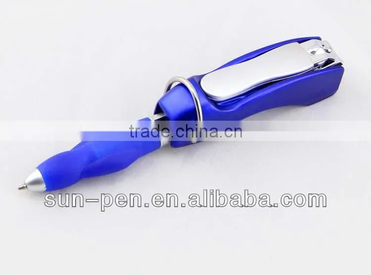 folding multi-funtional pen with nail clipper