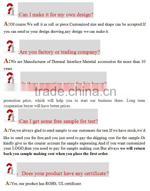 CPU Laptop GPU Heat Sink Use Adhesive Thermal Conductive Pad With ISO9001&14001 Factory
