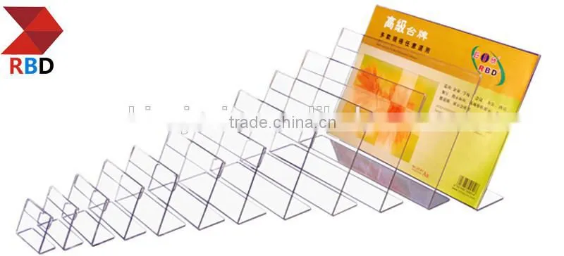 A4 L Shape Sign Holder Vertical Acrylic Sign Holder