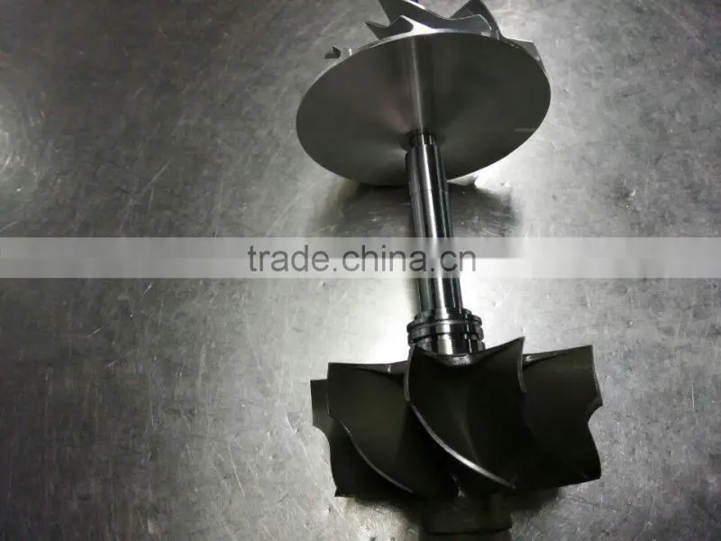GT37 Turbocharger compressor wheel and single axle