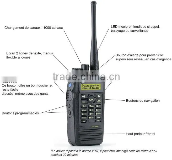 DP3600 digital handsfree vhf/uhf ham radio