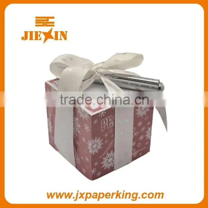 paper memo cube with pen hole, memo cube with pen holder, memo cube refill