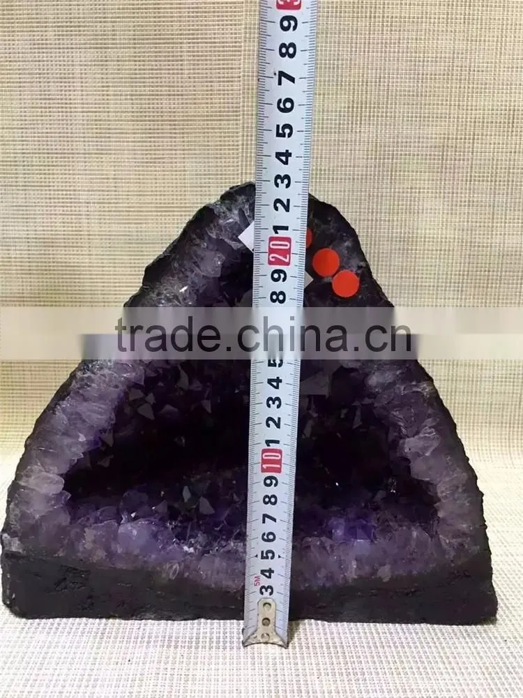 Natural Rock Triangular Amethyst Geode Crystal Ornaments