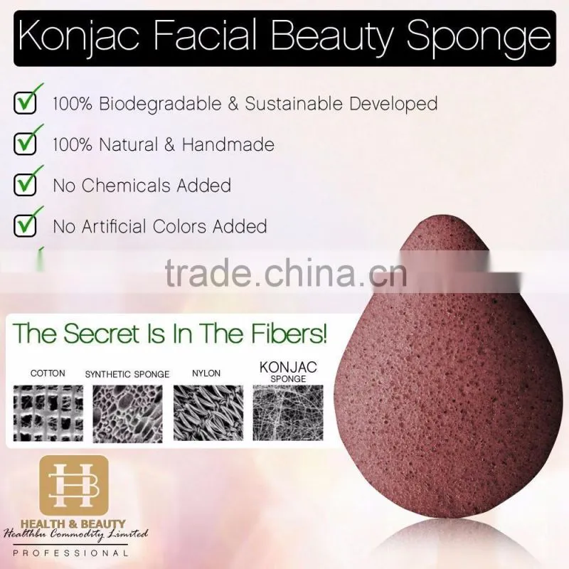 Hot selling for amazon 100% Natural&Handmade Konjac Facial Sponge