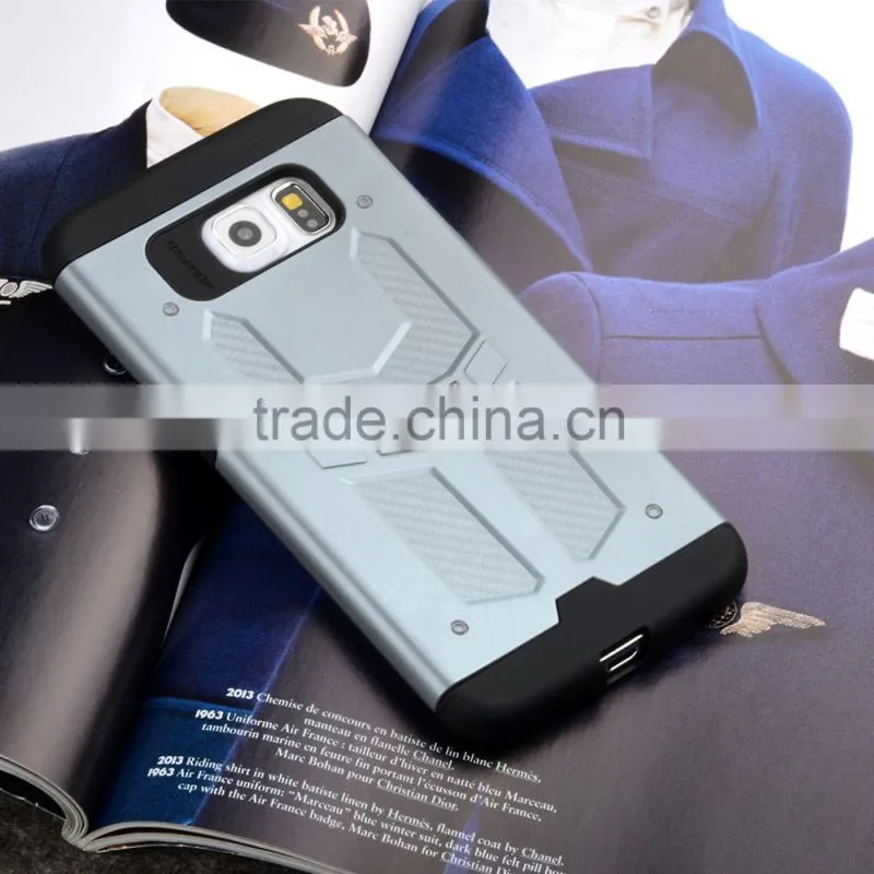 C&T Hybrid Metallized Bumper Brushed Dual Layer Portective Cover for Galaxy S6 Edge+ (Plus)