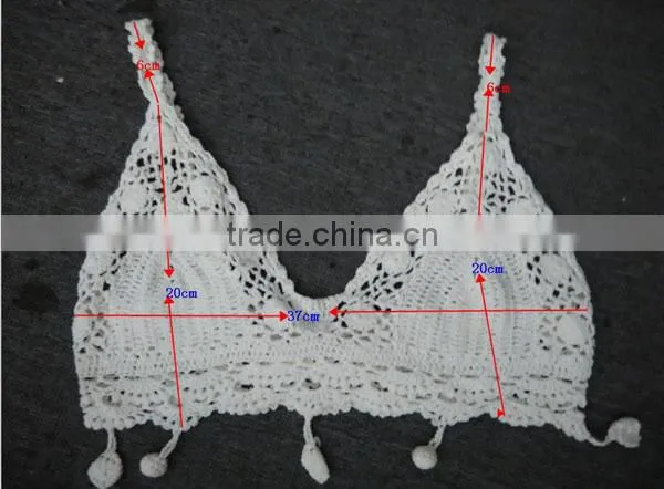 Women's summer sexy handmade crop top crochet bikini