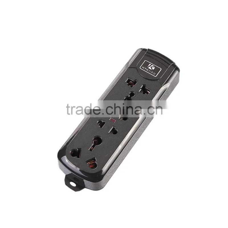 4 Way Black S.A Industrial Universal Power Extension Trailing Socket
