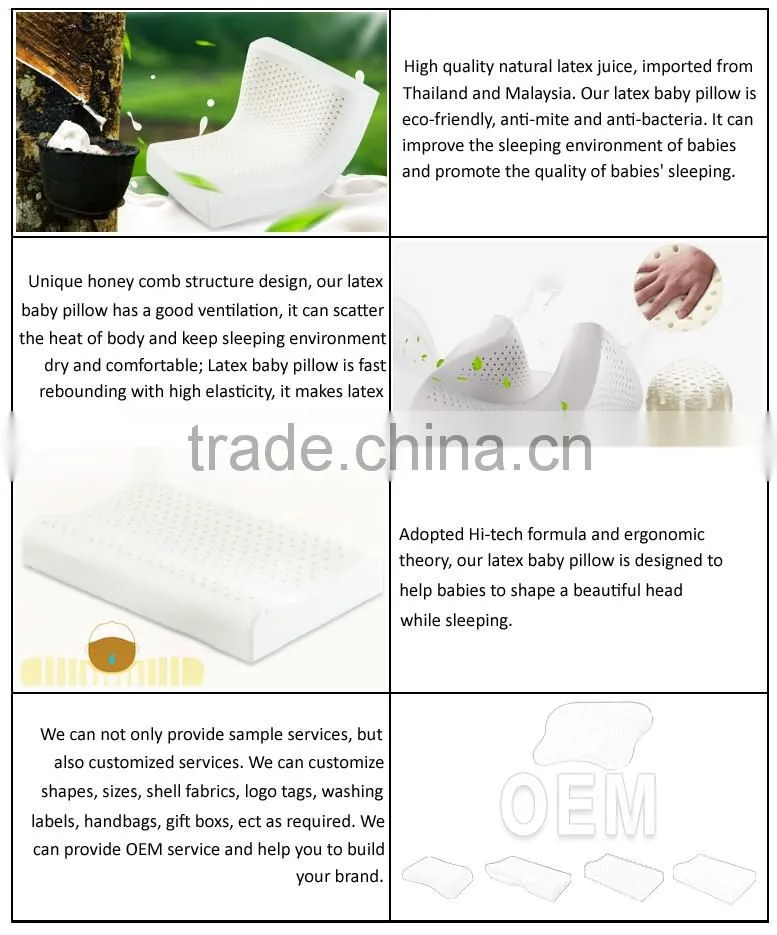 Hollow latex rubber foam contour baby pillow