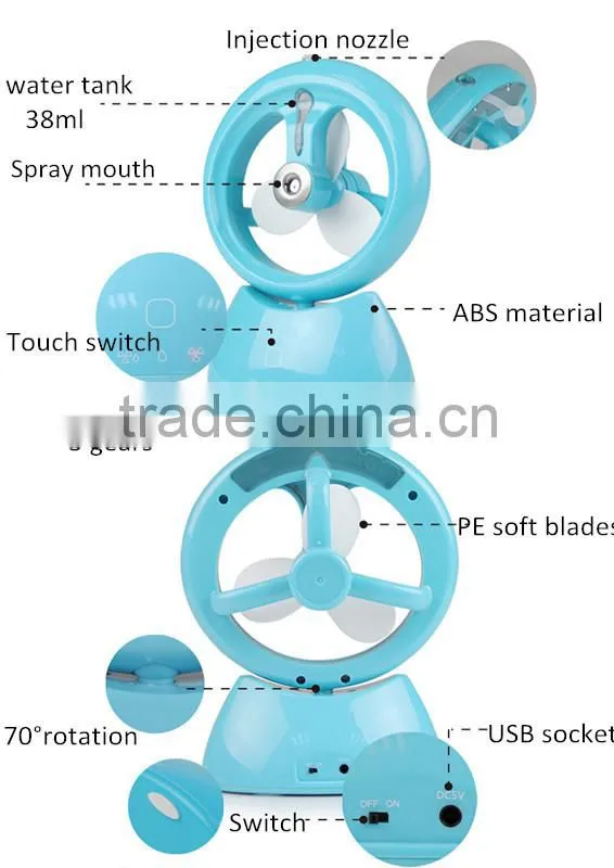 Free sample! room cool mist fan with spray water, eco fan