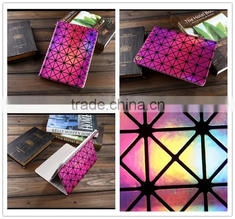 For iPad Mini Sleeve Leather Case Laser Drilling Flip Stand Cover Wallet Case