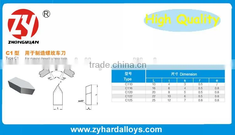 Type C1 Cemented carbide brazed tips