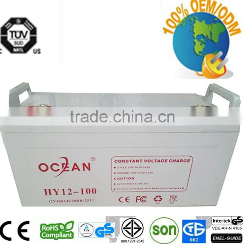 1200ah 12v solar battery the Ocean brand Gel batterie for PV system