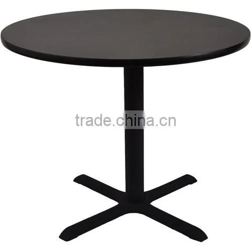 custom made restaurant furniture wooden table top metel base round coffee dining table