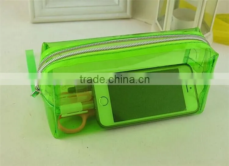 wholesale promotional clear plastic transparent unbranded pattern pencil case for office