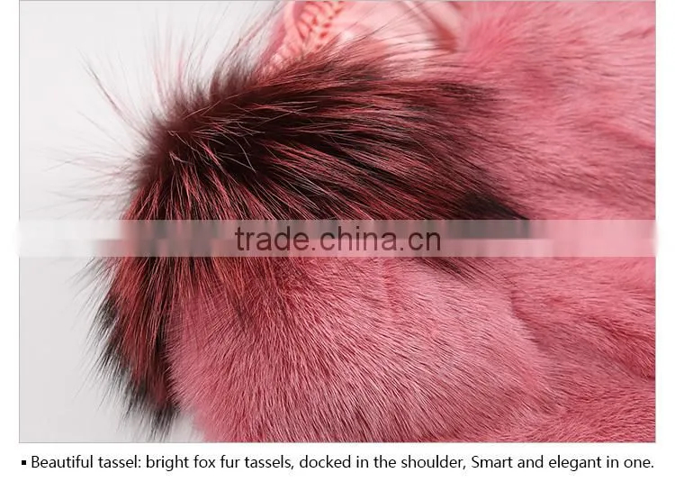 Classic red fox mink fur jacket for women