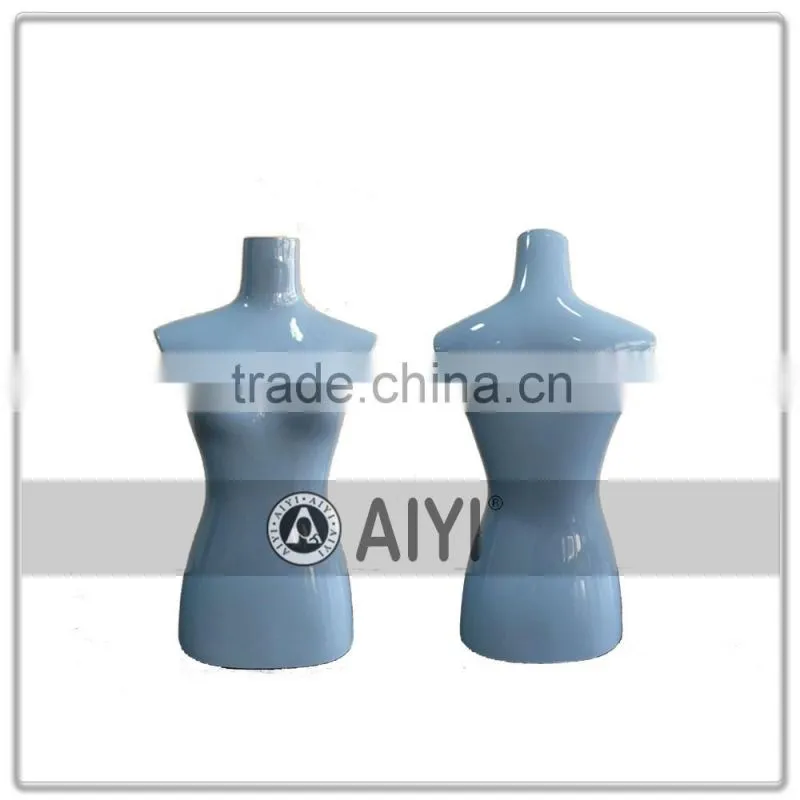 low price mini blue glossy upper body female mannequin