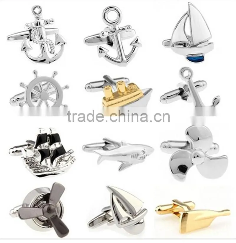 Novelty fashion jewelry seaman anchor cufflinks