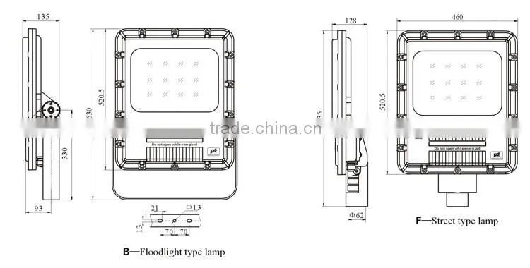 2016 Hot Sales LED Explosion Proof 120W, 160W,200W Flood Light Fitting