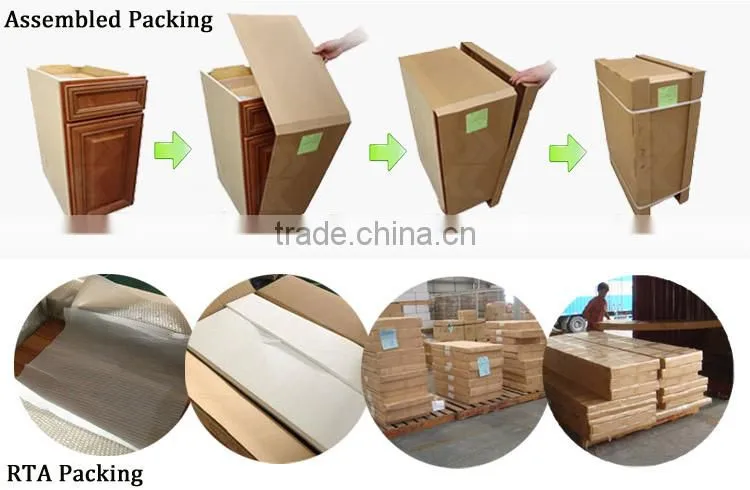 FREE 3D rendering prefab MDF kitchen cabinet with kitchen island