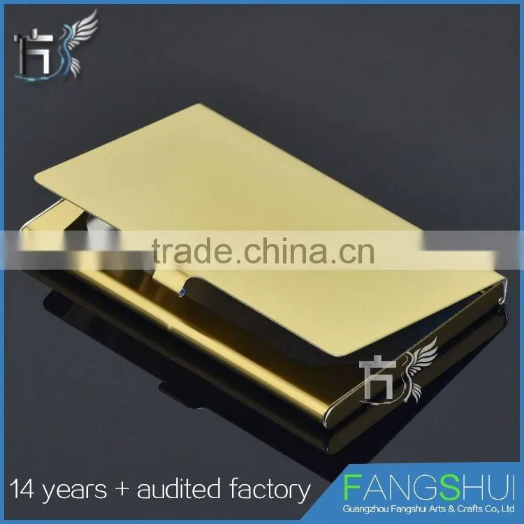 Pocket Stainless Steel & Metal Business Card Holder Case ID Credit Wallet gold