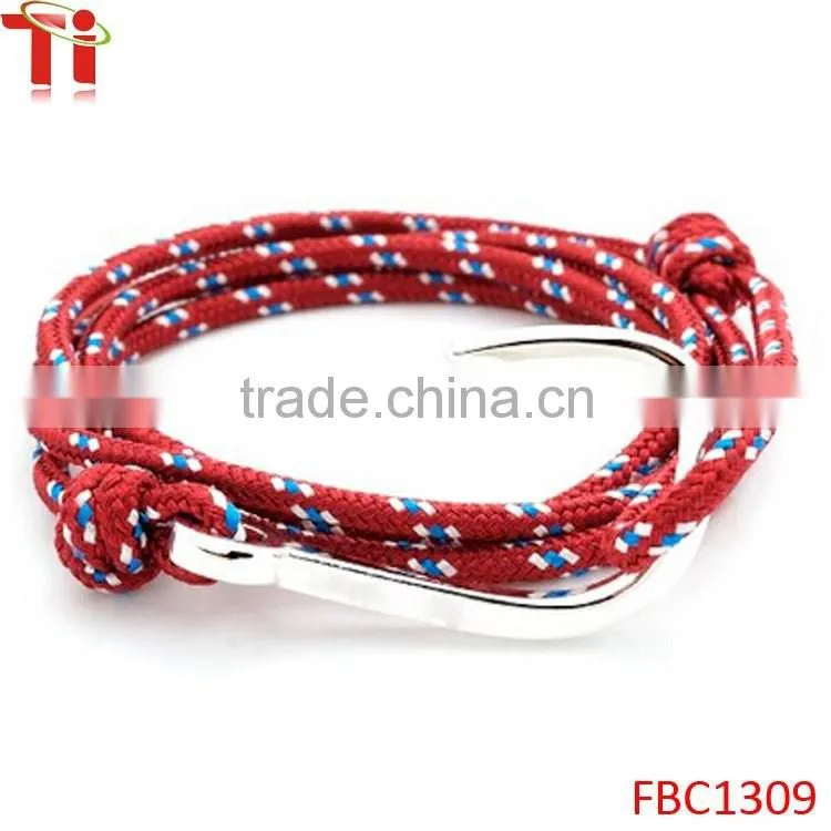 Red Thin Line Fish Hook Hope Bracelet top quality