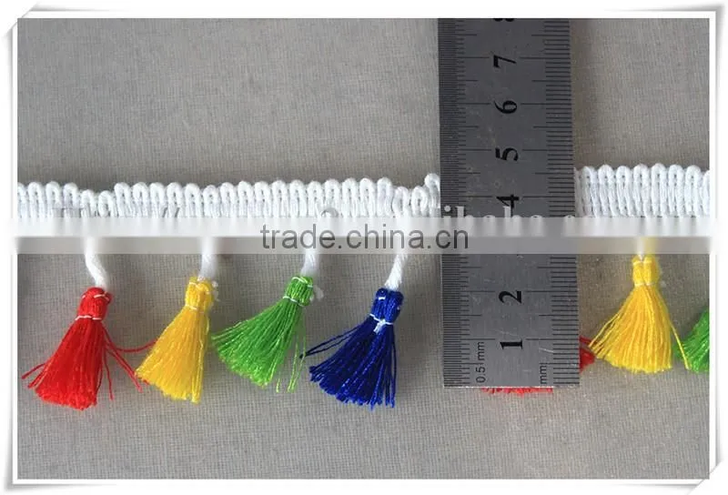 2016 fashionable colored tassel fringe trim 4.5cm fringe trimmings for garment