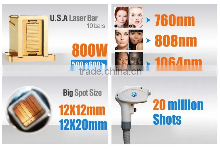 Protable diode laser 808nm micro channel 808 diode laser for hair removal with CE