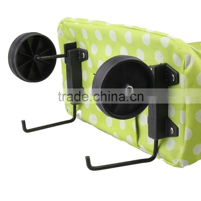 Lightweight Portable Foldable Dot Print Traveling Shopping Trolley Cart Handbag with Wheels