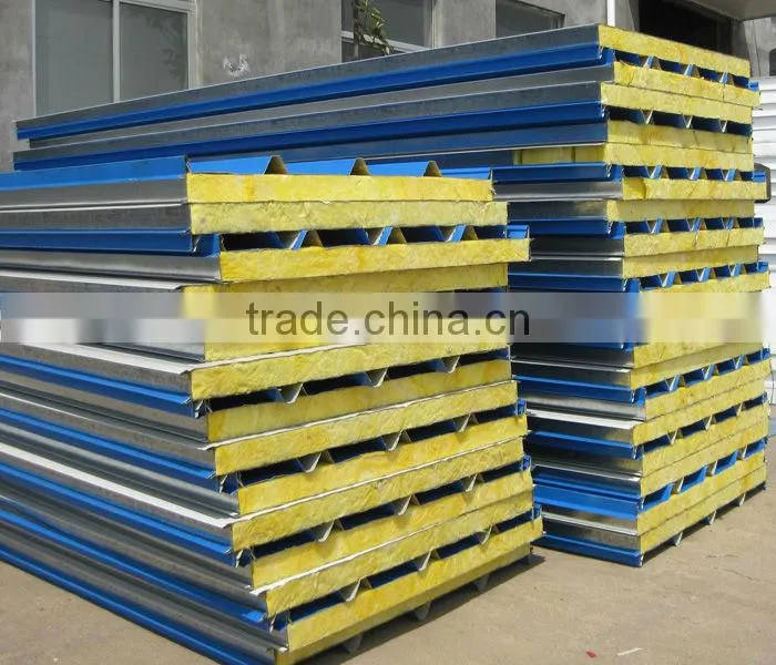 Fireproofing Materials Cheap Rock Wool Sandwich Roof Panels for Building
