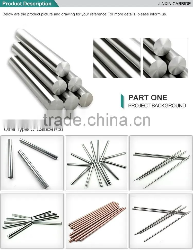High quality solid carbide rod price, carbide blank rod, durable tungsten carbide rods