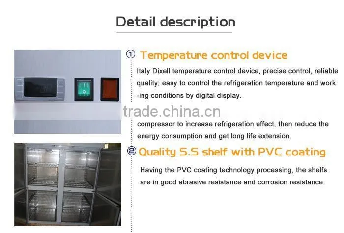 Four Doors Upright Commercial Stainless Steel Door Freezer/Marine Freezer/Small Upright Freezers
