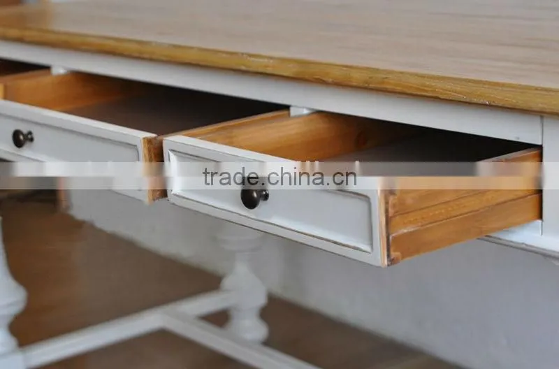 Spanish style wooden rectangular living room console table with antique finishing workmanship
