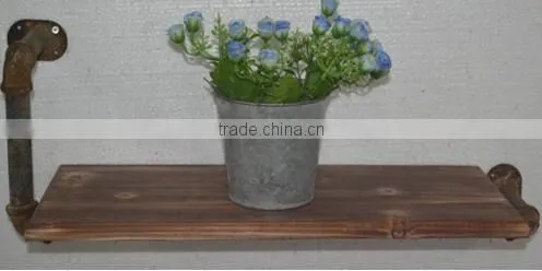 country design iron and wood wall mounted Rustic Floating Shelves