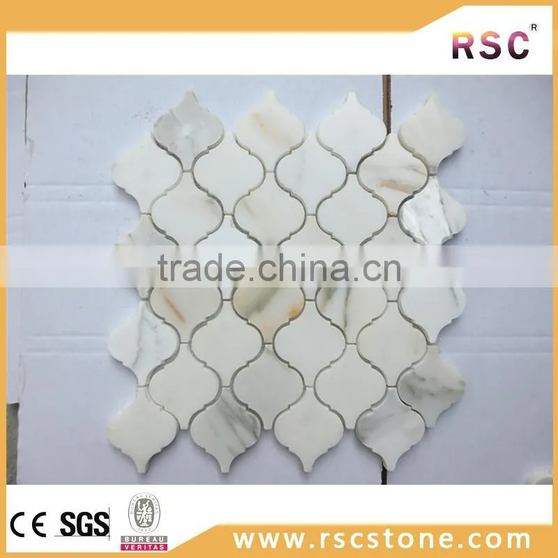Lantern shaped calacatta oro marble mosaic
