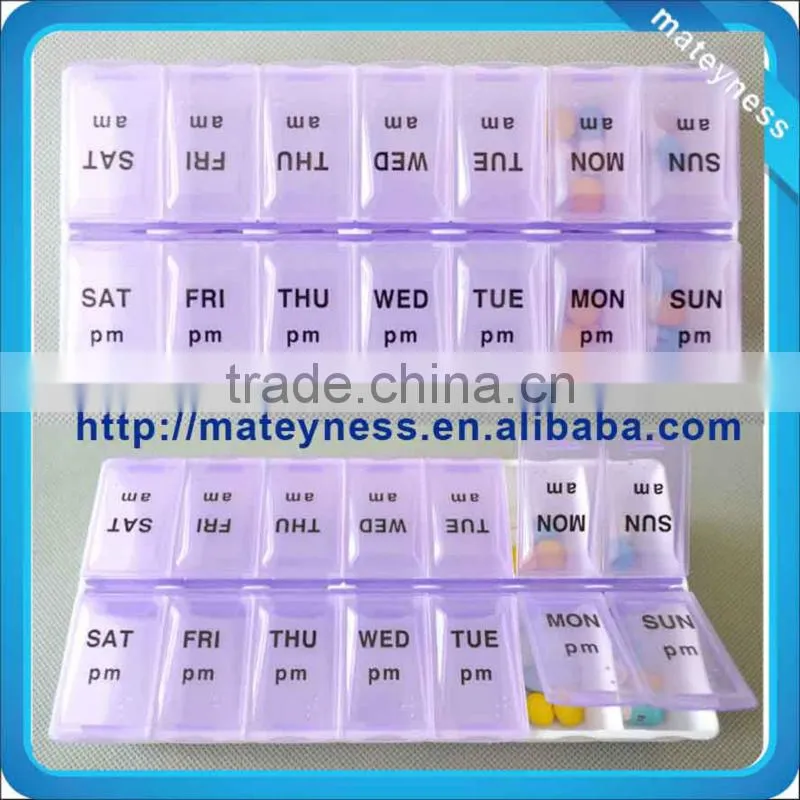 Rectangle shaped 14 day pill Box