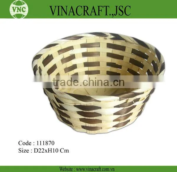 Bamboo tool basket with four dividers